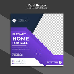 Modern real estate social media design template