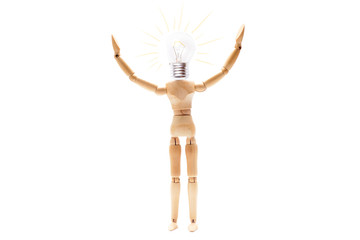Dummy with the bulb head and the arms up