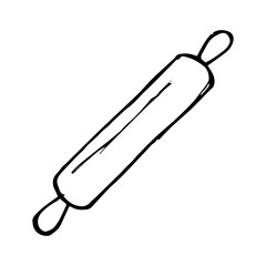 Rolling pin hand drawn icon