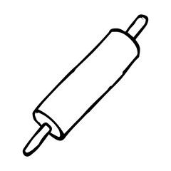 Rolling pin hand drawn icon