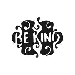 Be Kind Puzzle typography. Vector illustration.