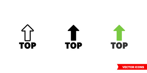 Symbol top icon of 3 types color, black and white, outline. Isolated vector sign symbol.