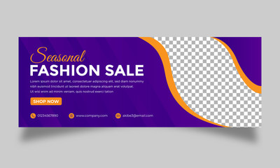 Modern fashion sale banner for web and social media facebook cover