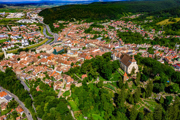 Fototapeta na wymiar Schäßburg in Rumänien aus der Luft