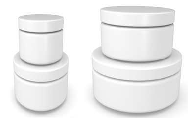 3d  cream container on white background