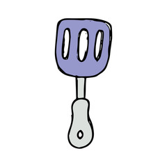 Kitchen spatula hand drawn icon vector