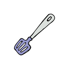 Kitchen spatula hand drawn icon vector