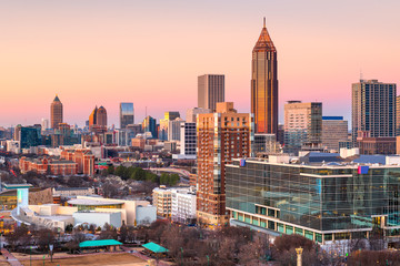 Atlanta, Georgia, USA downtown skyline - obrazy, fototapety, plakaty