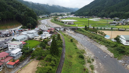 Naklejka premium 岐阜県 飛騨 ドローン空撮