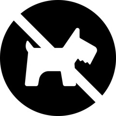 ペット持ち込み禁止のピクトグラム （シルエットver.）