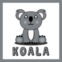 easy koala kawaii cute animal drawings vector