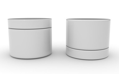 3d  cream container on white background