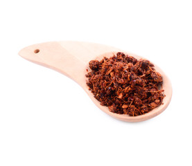 Chinese chili called Mala , paste, sauce , dried seed with dried red chili ,ingredient for Mala grilled street food ,isolated on white background