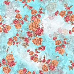 seamless pattern and watercolor allover design on background