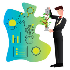 businessman with The Big Planing