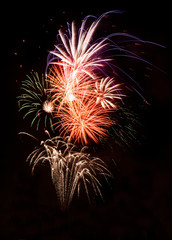 Amazing fireworks show in the dark sky