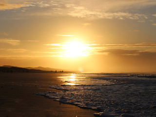 Sunrise along beach