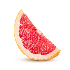 Slice of grapefruit isolated on white background  