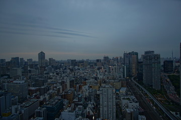 Beautiful urban cityscape with Tokyo city under twilight sky