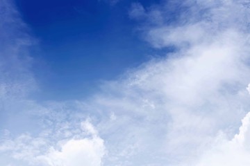 The sky is blue with beautiful clouds.