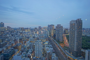 Fototapeta na wymiar Beautiful urban cityscape of Tokyo under twilight sky