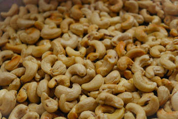 close up of cashew nuts