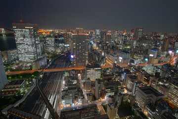 Fototapeta premium Tokyo at Nigh view of the city, Tokyo city skyline, Tokyo Japan