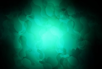 Dark Green vector pattern with random forms.