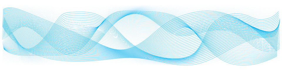 abstract vector blue wave lines on white background	
