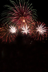 Amazing fireworks show in the dark sky
