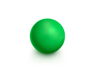 Green sphere isolated on white background. 3D illustration