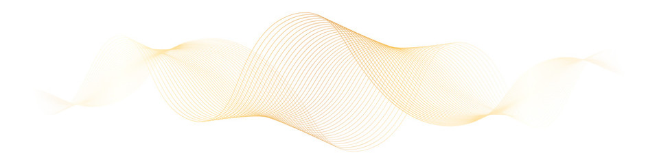 abstract vector golden wave lines on white background	
