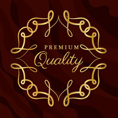 Premium quality with gold ornament frame design of Decorative element theme Vector illustration