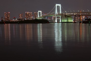 Obraz na płótnie Canvas Beautiful night view of Tokyo Bay , Rainbow bridge