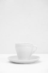 one white empty Cup on a white background