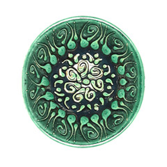 Top View Decorated Plate Isolated Photo