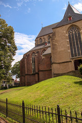 Deventer, Netherlands - July 11 2020: The Saint Nicholas Church in the old part of town.