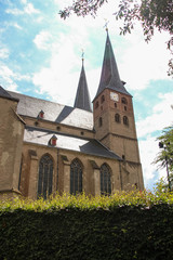 Fototapeta na wymiar Deventer, Netherlands - July 11 2020: The Saint Nicholas Church in the old part of town.