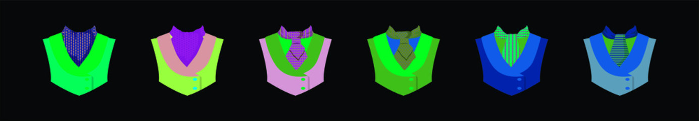 set of cravat design template with various models. vector illustration