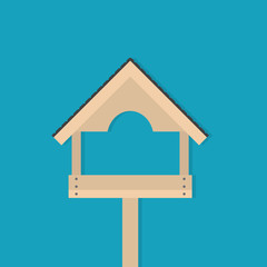 wooden bird feeder icon- vector illustration