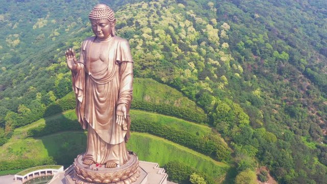 Aerial photos of Lingshan Giant Buddha in Wuxi City, Jiangsu Province, China