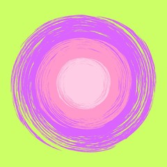 Brush strokes. Set of vector brushes. Grunge design elements. Splash of ink. Colorful circle background design.