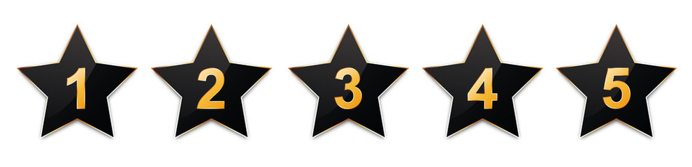 5 stars with gold frame for customer produkt rating