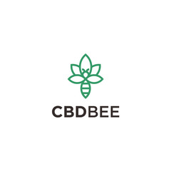 abstract bee logo. cbd icon