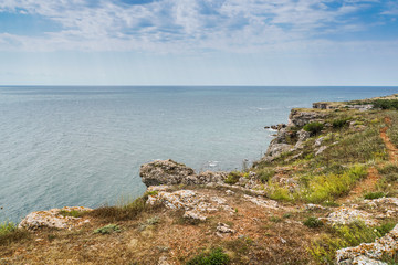 Landscape and seascape from the nature reserve "Yailata" near Kamen Bryag, on the Black Sea, Bulgaria