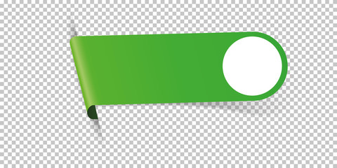 green arrow bookmark banner for any text on transparent background