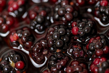 summer juicy blackberries or blueberries close up for cooking delicious and healthy food