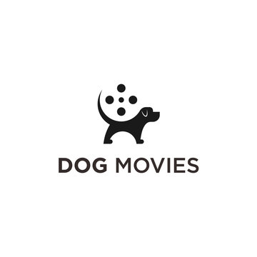 abstract dog logo. movie icon