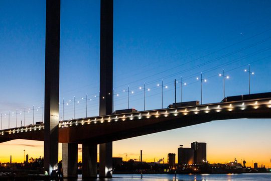 Bolte Bridge at Dusk in Melbourne Australia - Powered by Adobe