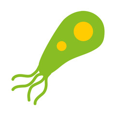 helicobacter bacteria icon, flat style
